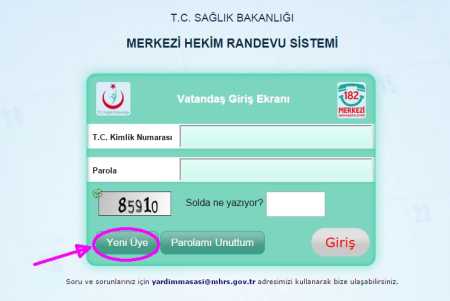 Mhrs randevu giriş