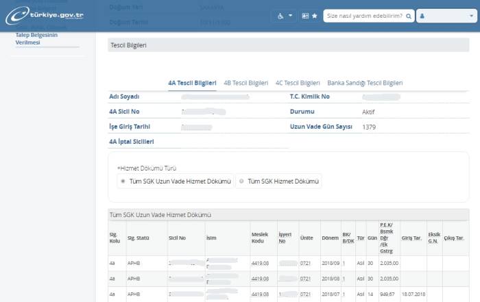 ssk hizmet sorgulama